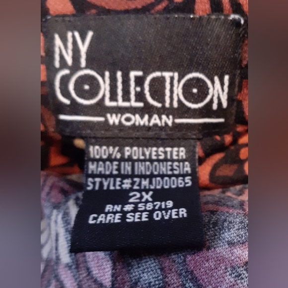 Women's 2x: 'NY Collection' Sleeveless Floral Dress - Picture 3 of 4